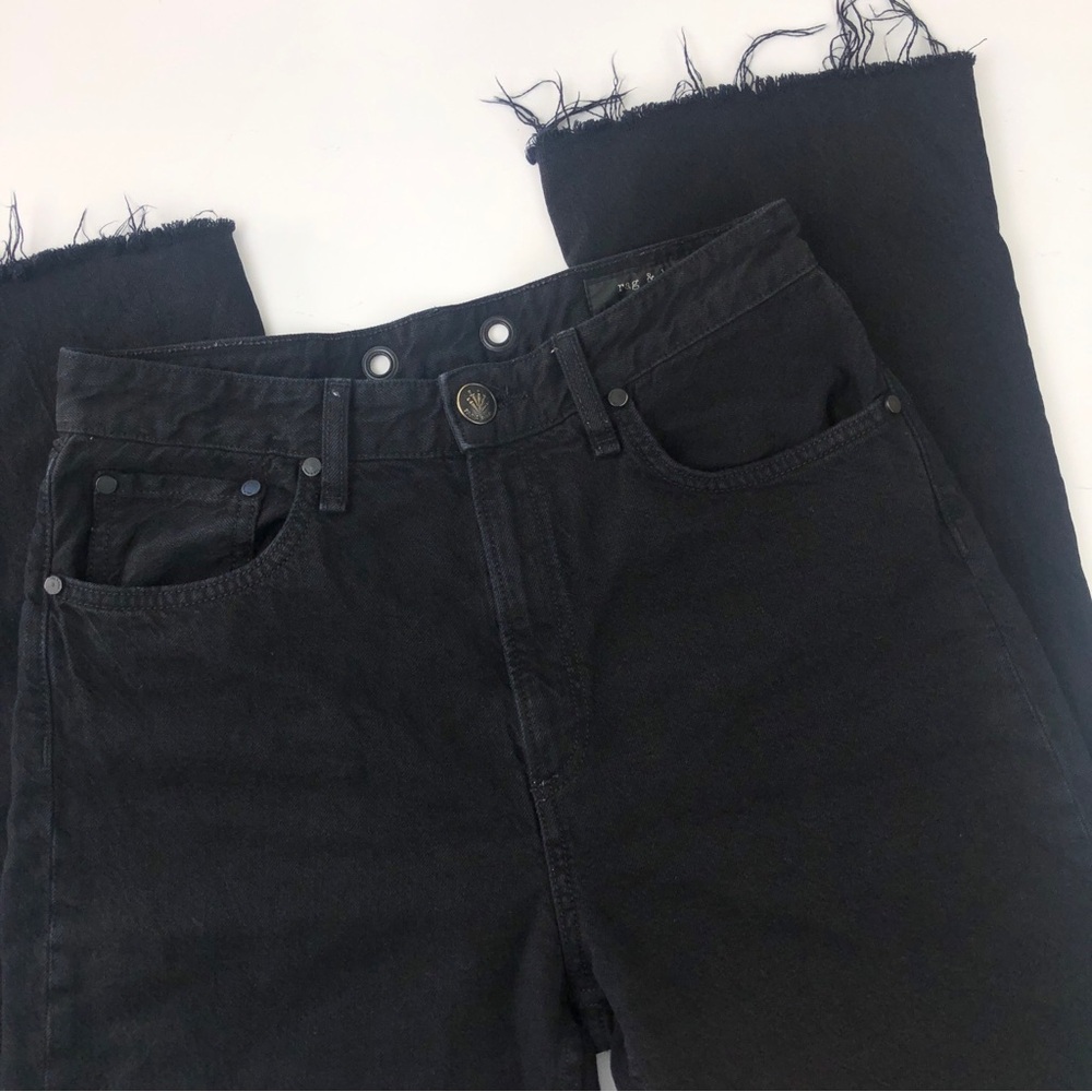 Rag and Bone Ruth Super High Rise Straight Leg Jean in Black Size 26